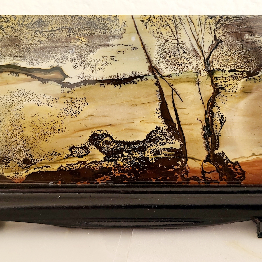 Scenic Stone Art with Black Stand